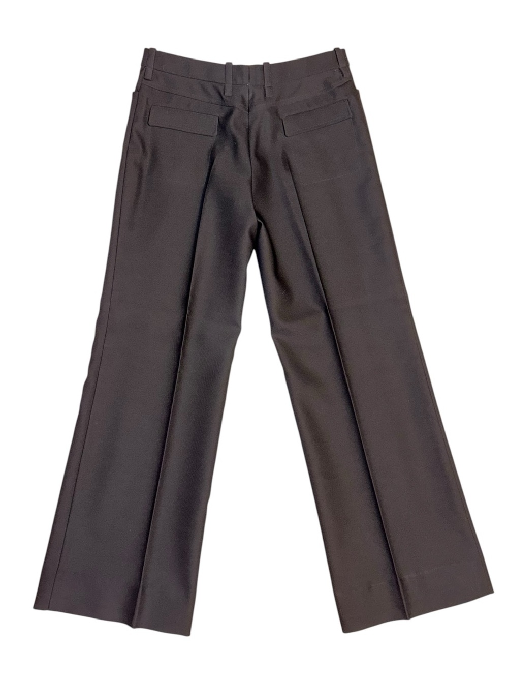 Chloé Black Wool Silk Wide Leg Tailored Trousers Made France FR 40 US 8 - Picture 4 of 12
